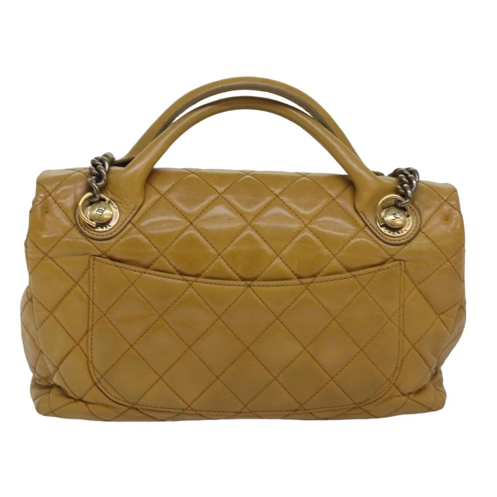 Yellow Leather Chanel Shoulder Bag