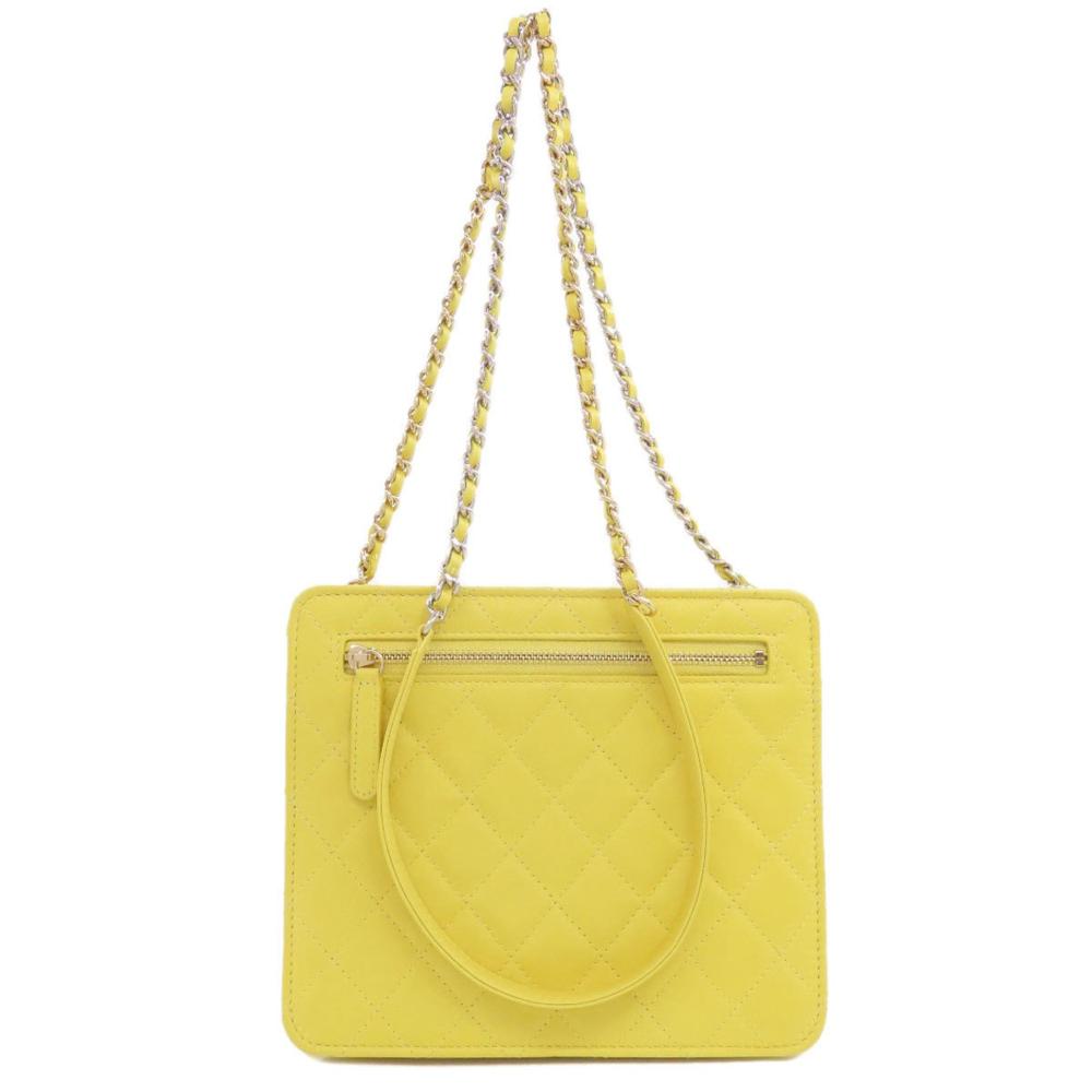 Yellow Leather Chanel Flap Bag