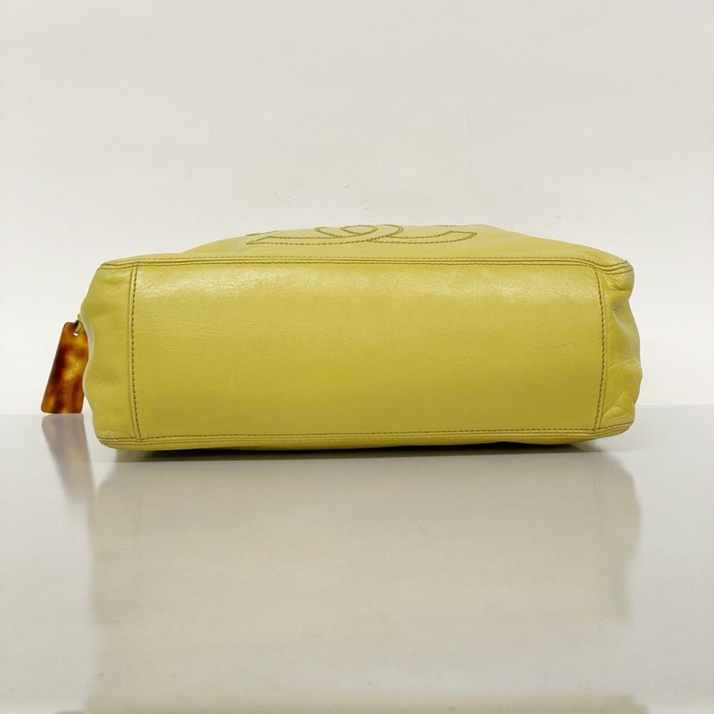 Yellow Leather Chanel Shoulder Bag