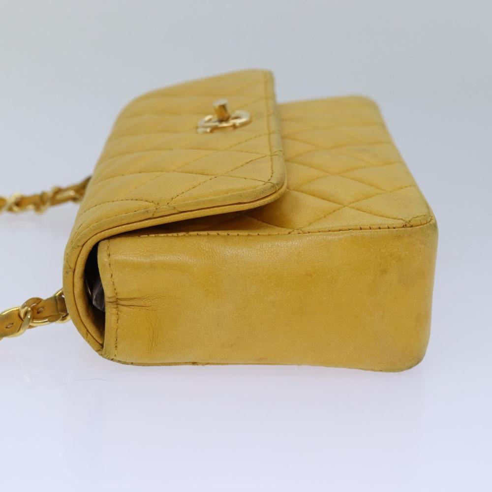 Yellow Leather Chanel Crossbody Bag