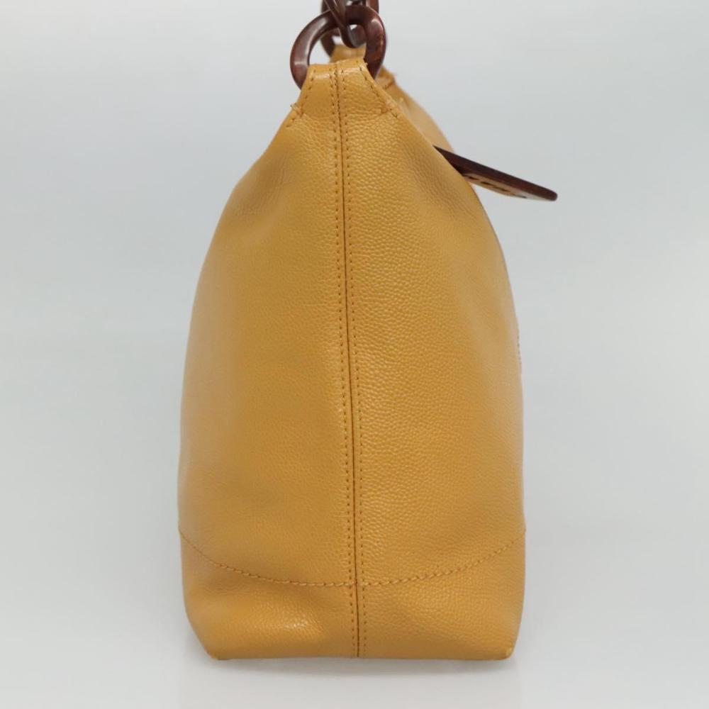 Yellow Leather Chanel Shoulder Bag