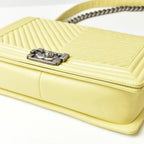 Yellow Leather Chanel Shoulder Bag