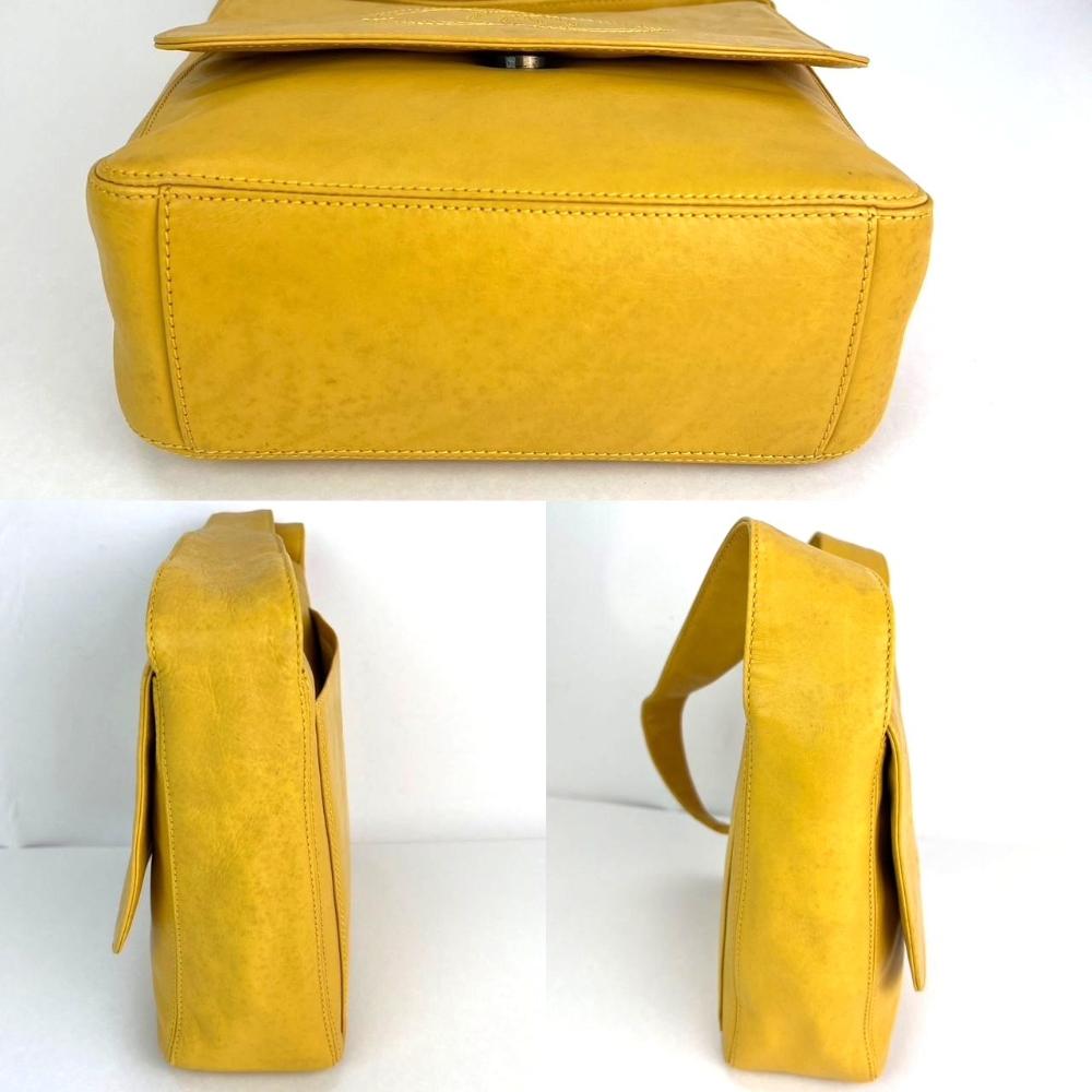 Yellow Leather Chanel Messenger Bag