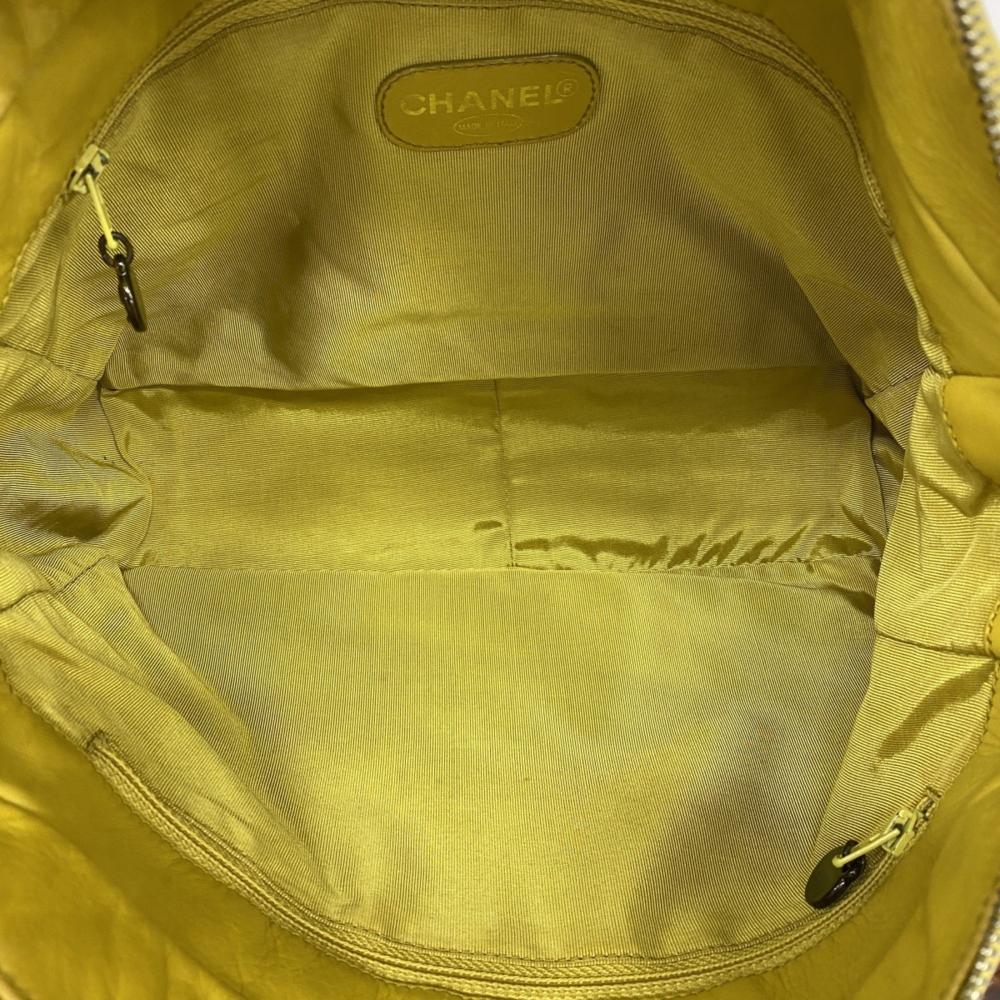Yellow Leather Chanel Shoulder Bag