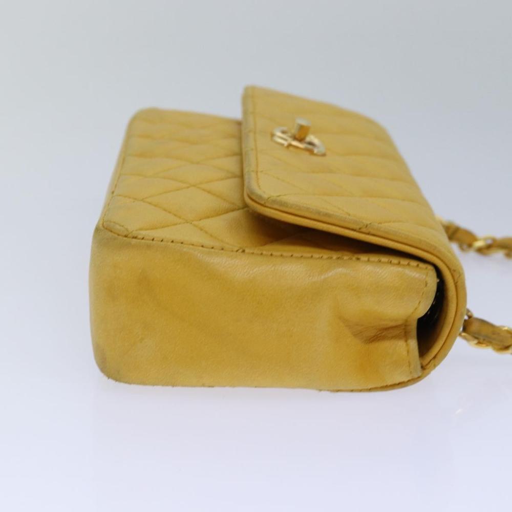 Yellow Leather Chanel Crossbody Bag
