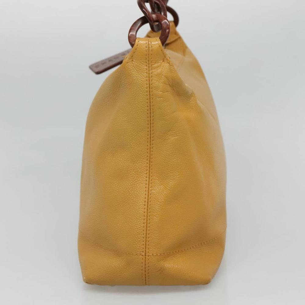 Yellow Leather Chanel Shoulder Bag