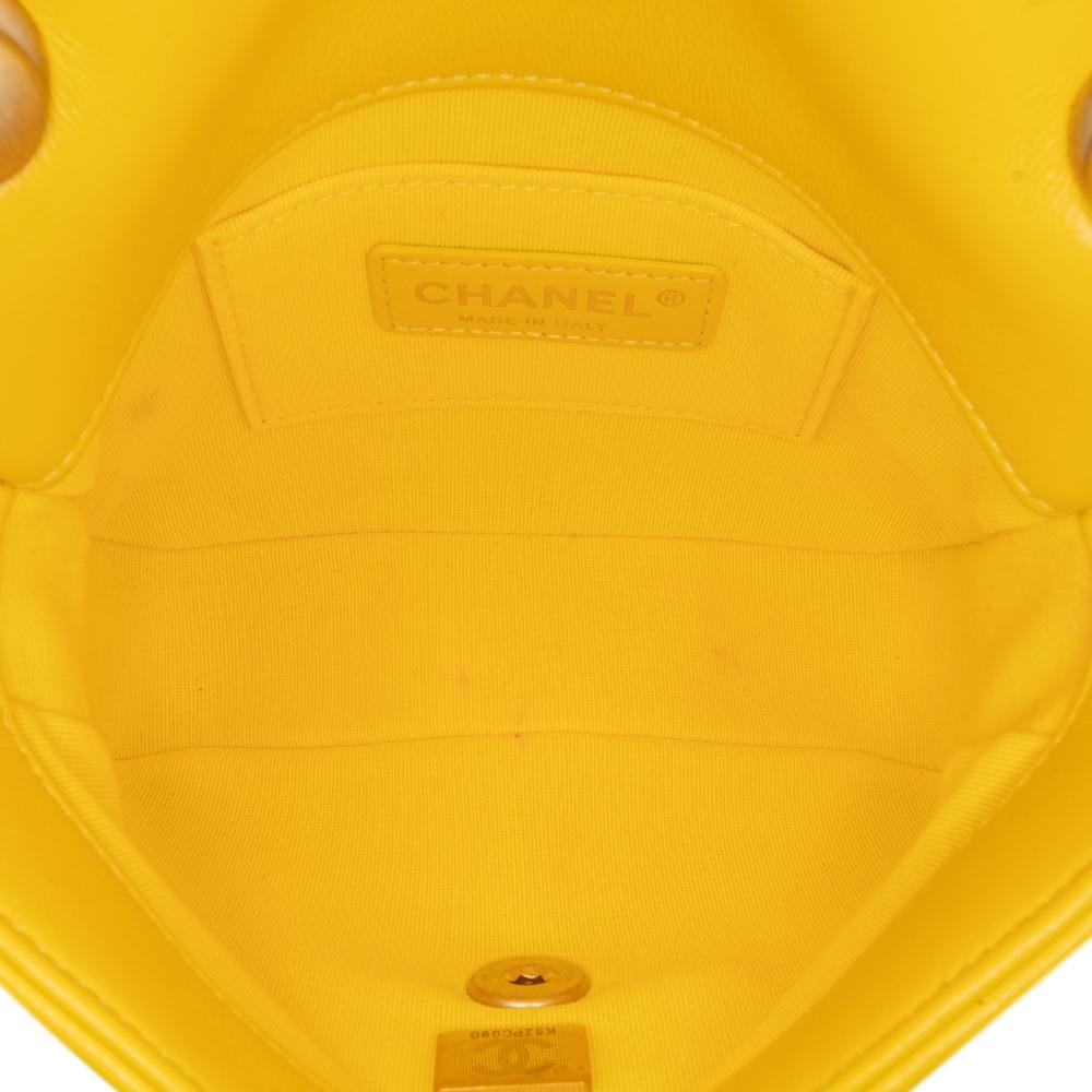 Yellow Leather Chanel Flap Bag
