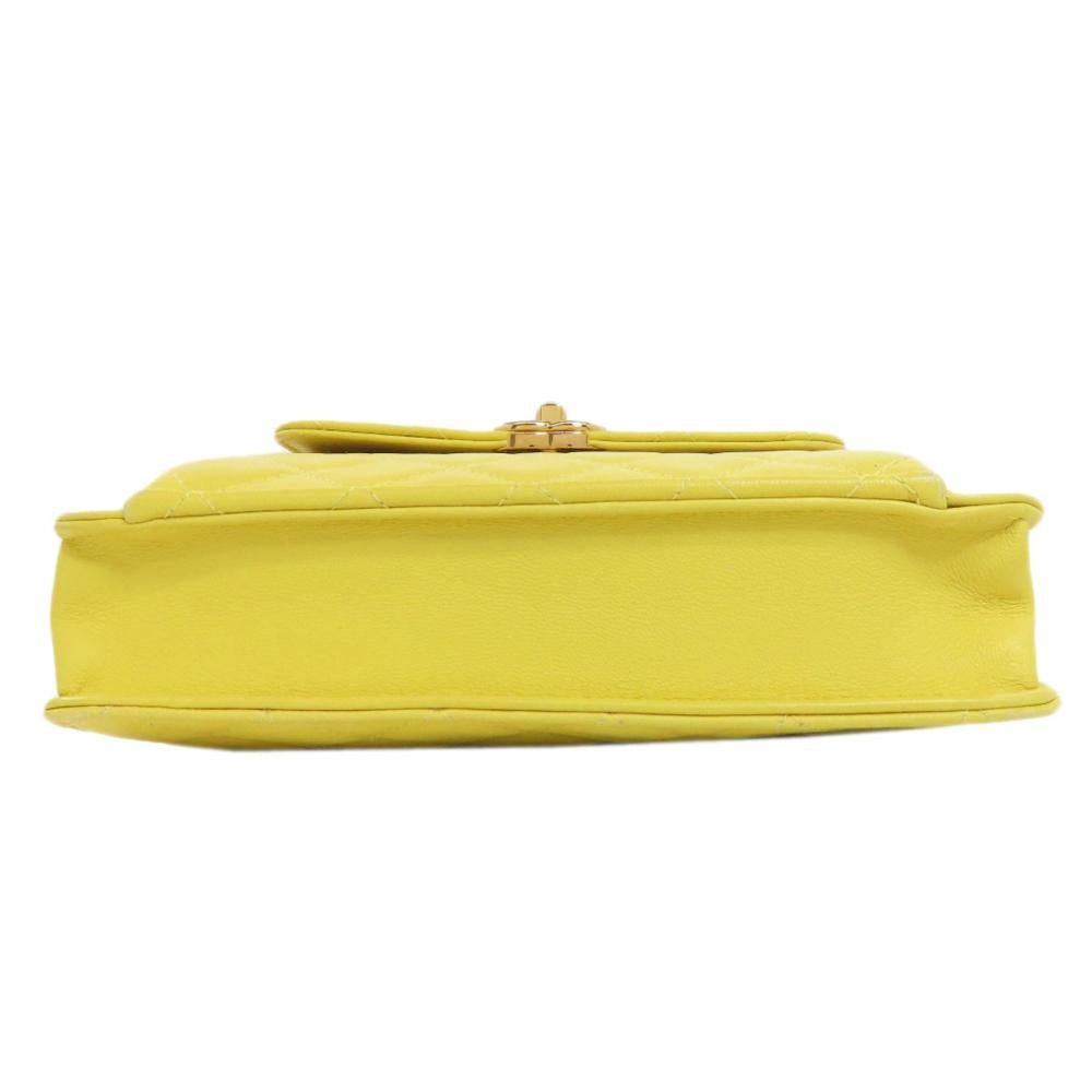 Yellow Leather Chanel Flap Bag