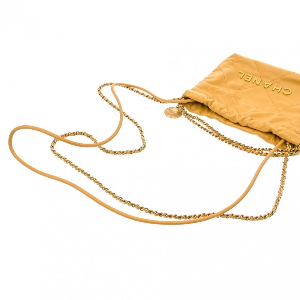 Yellow Leather Chanel Shoulder Bag