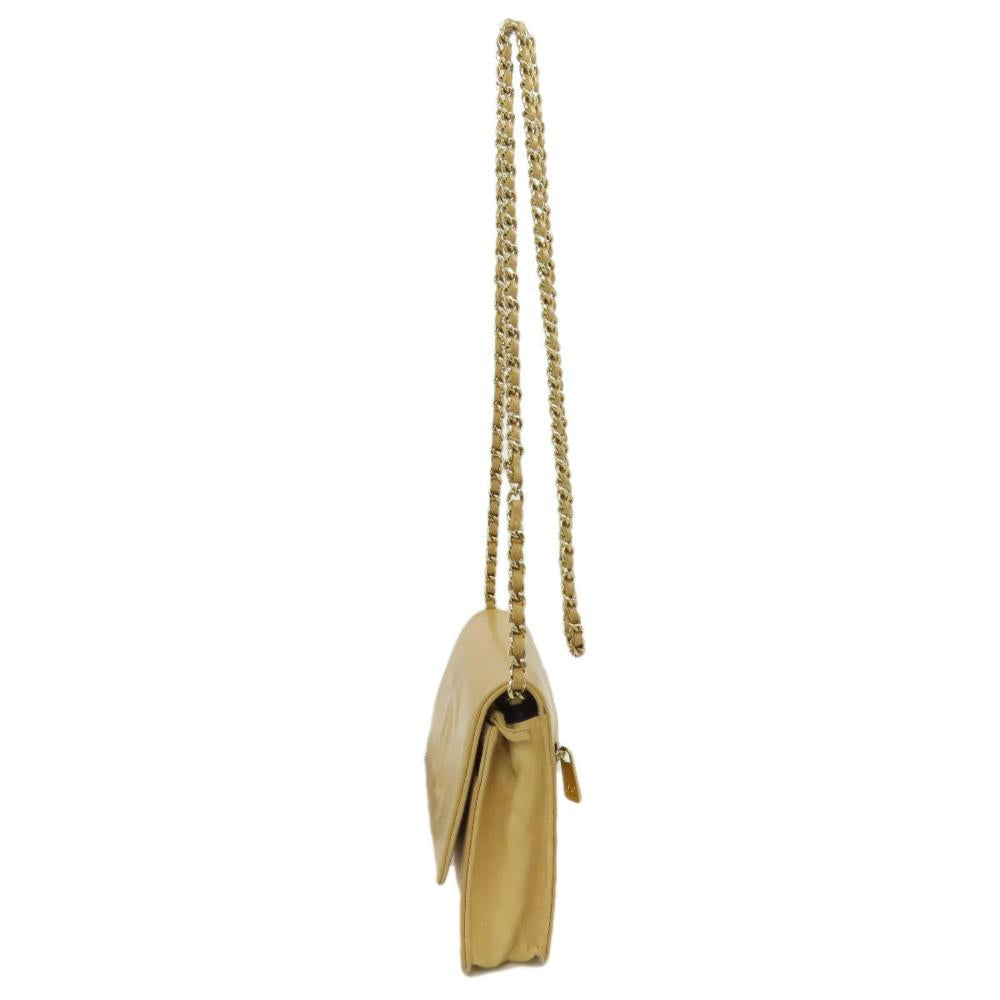Yellow Leather Chanel Wallet On Chain