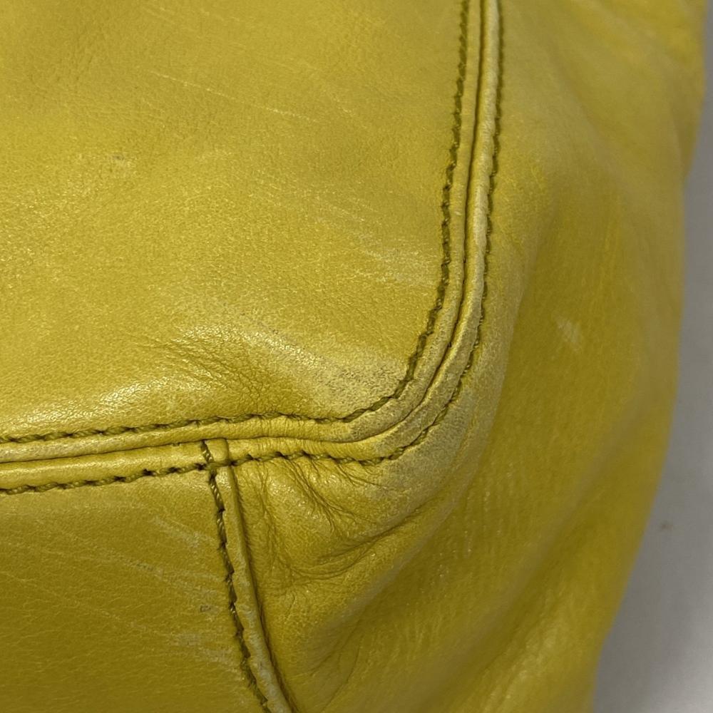 Yellow Leather Chanel Shoulder Bag