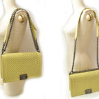 Yellow Leather Chanel Shoulder Bag