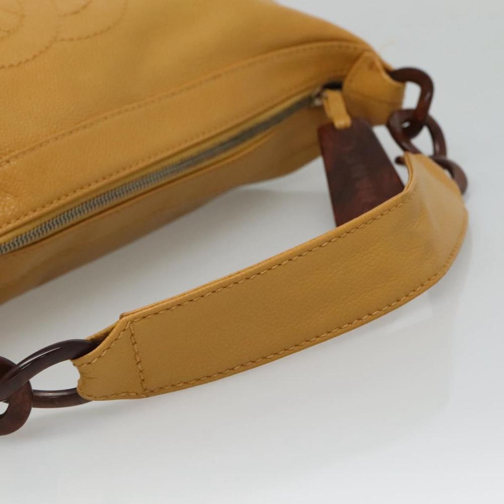 Yellow Leather Chanel Shoulder Bag
