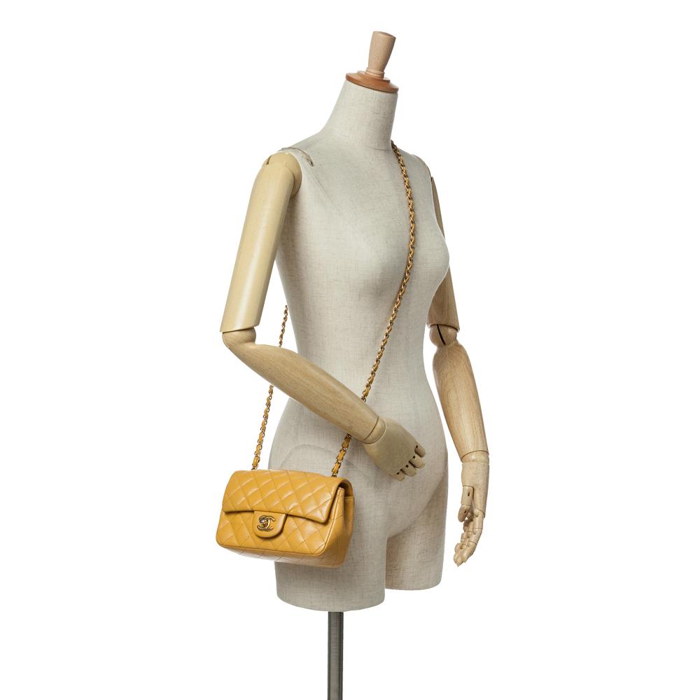 Yellow Leather Chanel Flap Bag