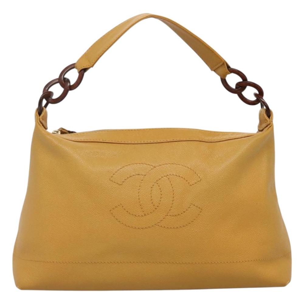 Yellow Leather Chanel Shoulder Bag