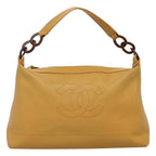 Yellow Leather Chanel Shoulder Bag