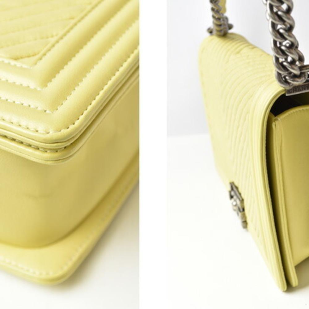 Yellow Leather Chanel Shoulder Bag