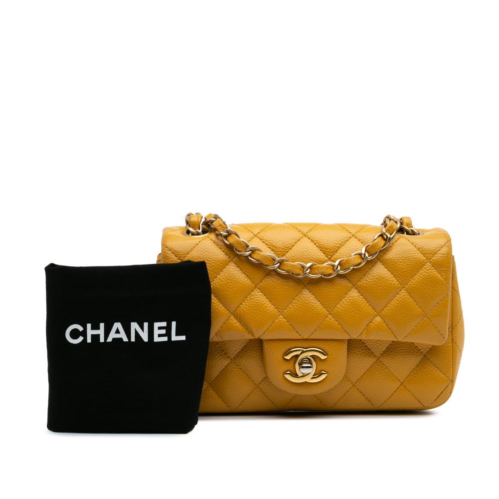 Yellow Leather Chanel Flap Bag