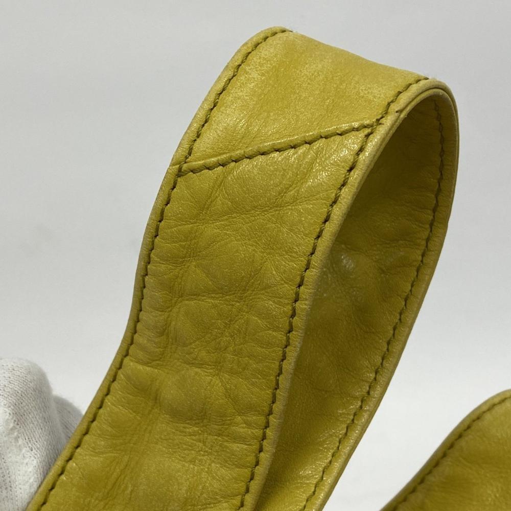 Yellow Leather Chanel Shoulder Bag