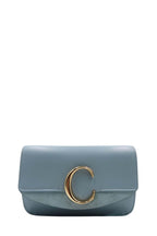 Chloe C Chain Clutch Faded Blue