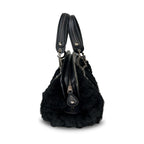 Christian Dior Black Diorissimo Fur and Leather Frame satchel