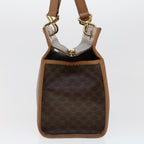 CELINE Macadam Canvas Hand Bag PVC Leather Brown  cl579