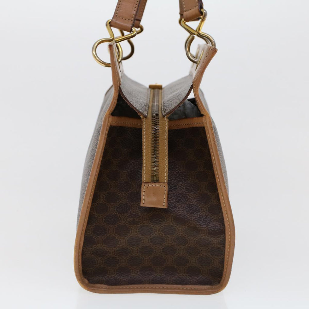 CELINE Macadam Canvas Hand Bag PVC Leather Brown  cl579