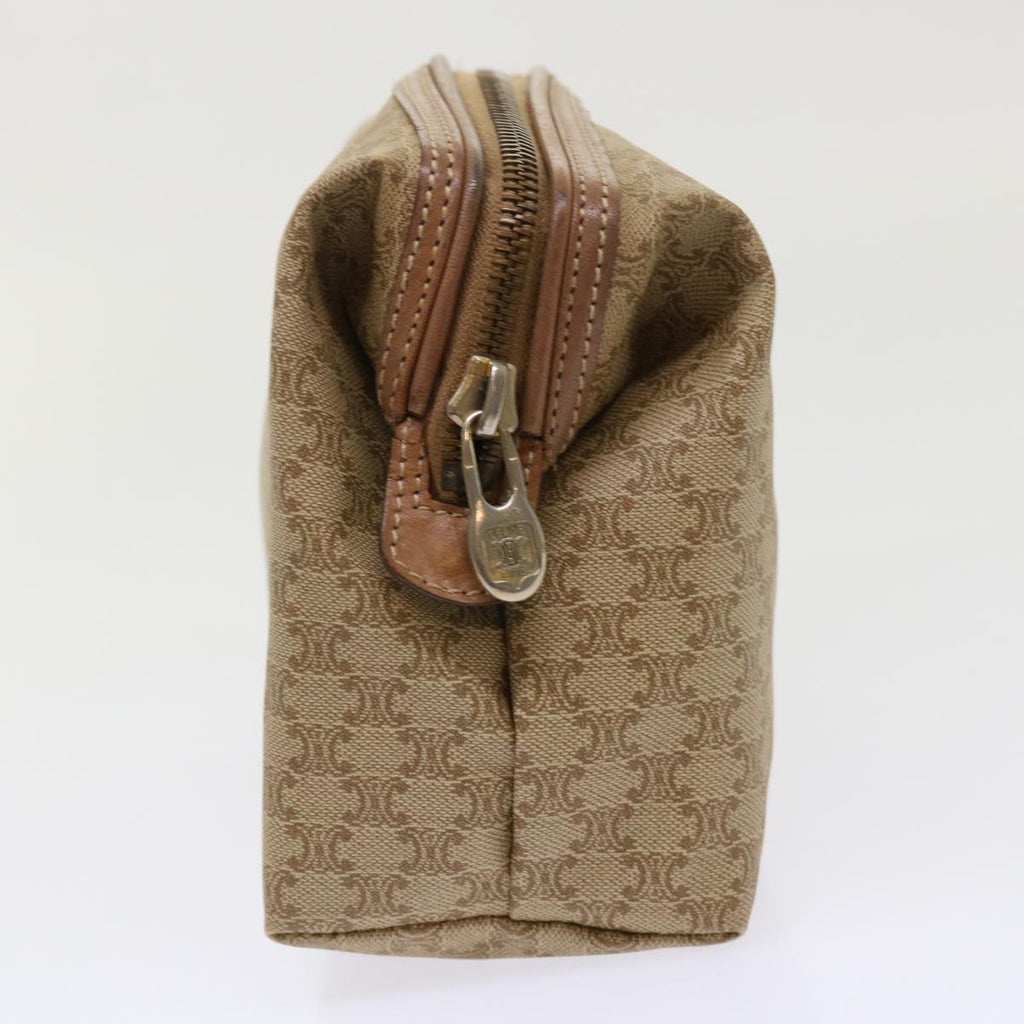 CELINE Macadam Canvas Clutch Bag PVC Leather Beige  cl641