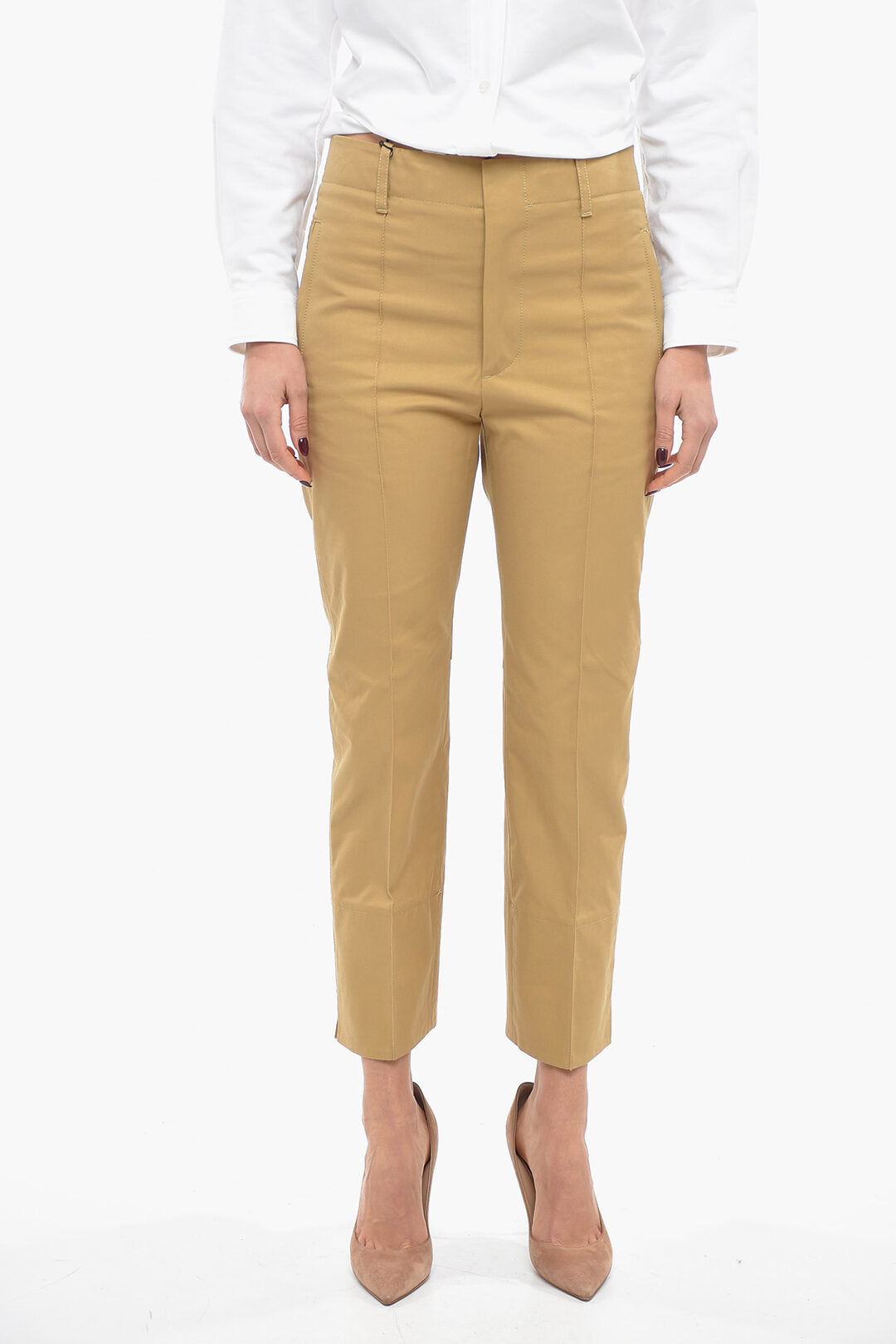Bottega Veneta Cotton Front-pleated Tapered Fit Pants