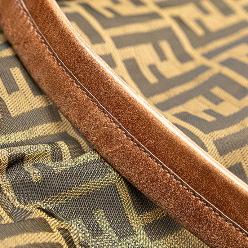 Fendi Zucca FF Logo Canvas Leather Handbag