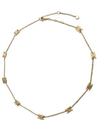 CELINE Triomphe Mini Brass Necklace Gold