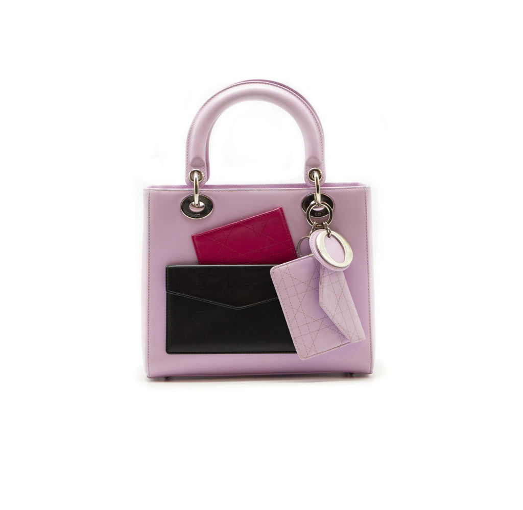 Dior Lady Le Patch Pocket Lavender Leather Medium Tote