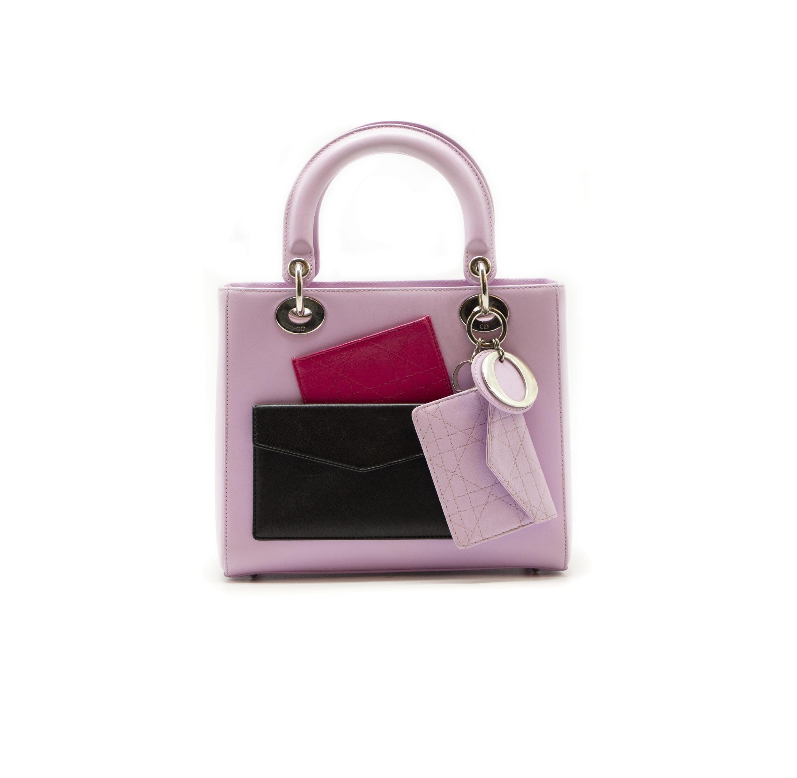 Dior Lady Le Patch Pocket Lavender Leather Medium Tote