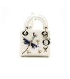 Dior White  Animal Embroidery Limited Edition Mini Lady Dior Tote