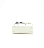Dior White  Animal Embroidery Limited Edition Mini Lady Dior Tote