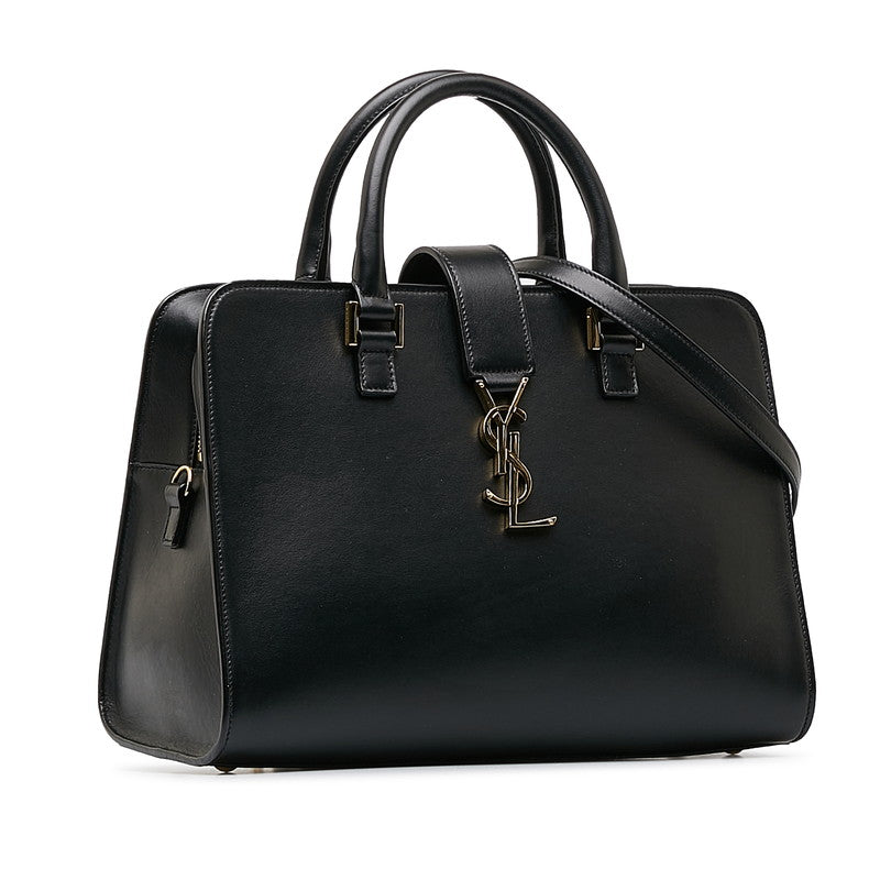 Saint Laurent Business Bag in Calf Leather Black 672667