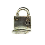 Dior Silver Flora Print Leather Mini Lady Dior Tote