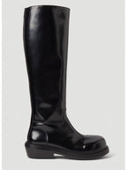 Bottega Veneta Fireman Leather Long Boots Black