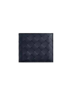 Bottega Veneta Intrecciato Bifold Half Wallet Navy