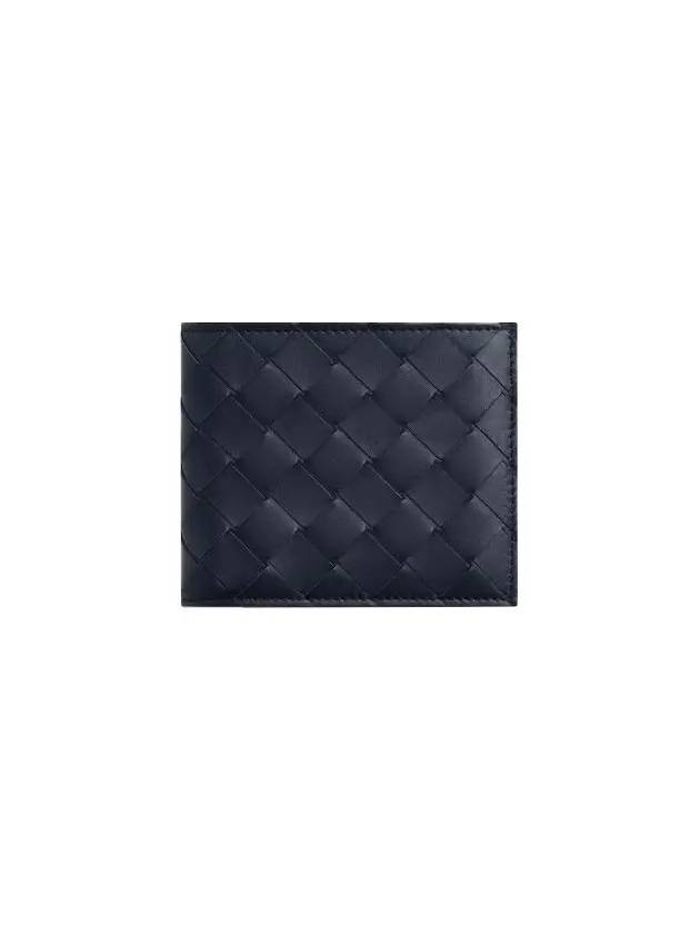 Bottega Veneta Intrecciato Bifold Half Wallet Navy