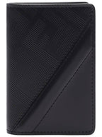Fendi Men's Shadow Diagonal Leather Card Wallet Black