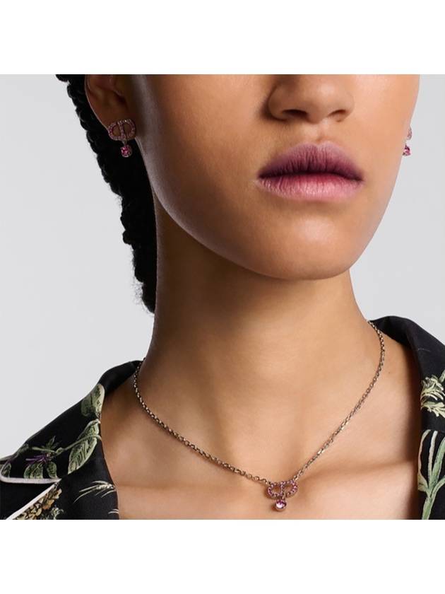 Petit CD Crystals Necklace Silver Dior