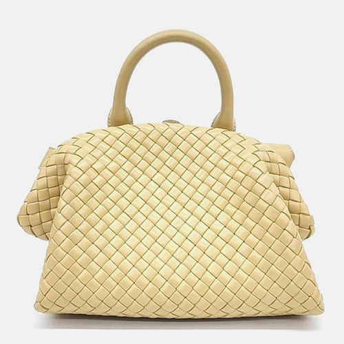 Bottega Veneta Beige Intrecciato Leather Small Top Handle bag