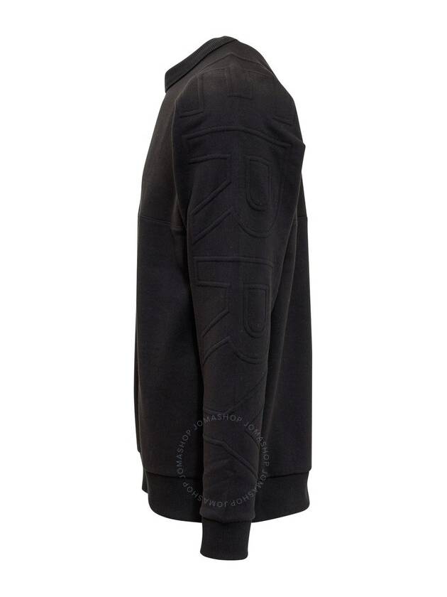 Burberry Men's Logo Embossed Cotton Sweatshirt Black