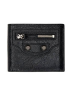 Balenciaga Le Cargoll Square Fold Lambskin Bicycle Wallet Black