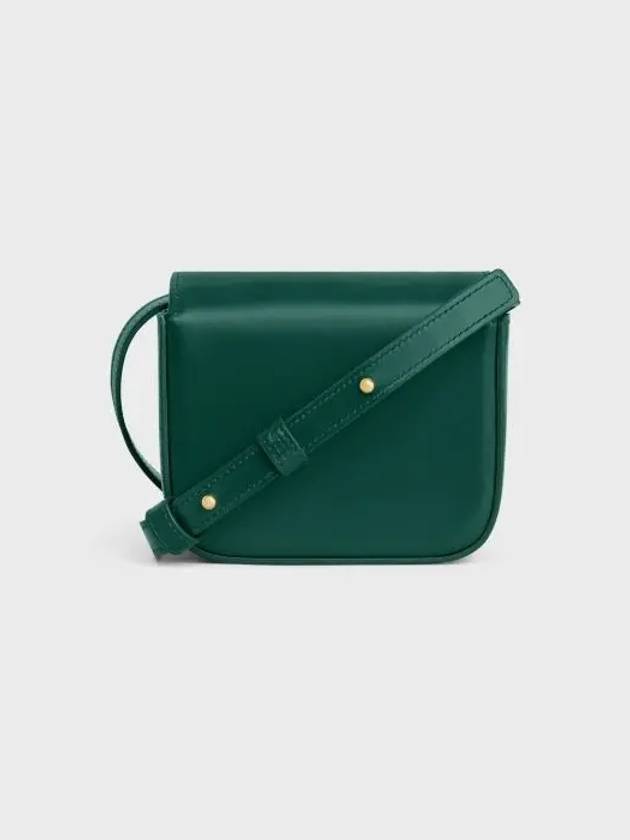 CELINE Triomphe Small Shiny Calfskin Cross Bag Racing Green