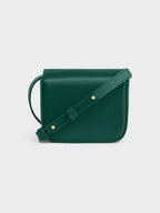 CELINE Triomphe Small Shiny Calfskin Cross Bag Racing Green
