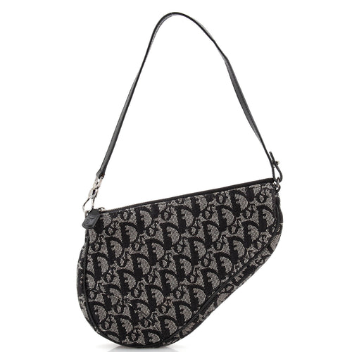 Dior Vintage Saddle Bag Diorissimo Canvas Mini