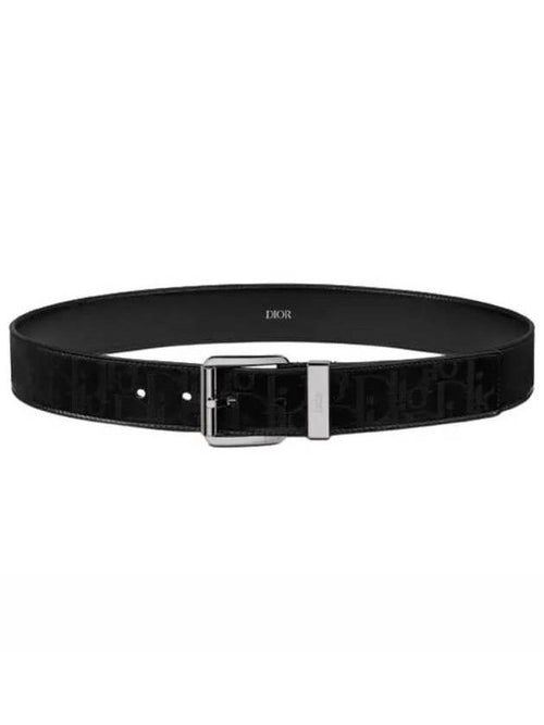 Oblique Galaxy Leather Belt Black Dior