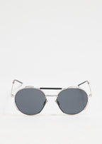 Dior Aviator Round Sunglasses in Silver Metal